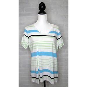 Talbots Women X1 Multicolor Stripes Cotton 100% Blend  The‎ Talbots Tee